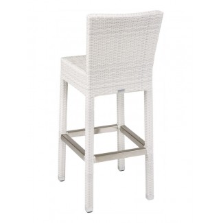 WIC-07B Floridian Modern White Woven Outdoor Commercial Coastal Bar Stool 